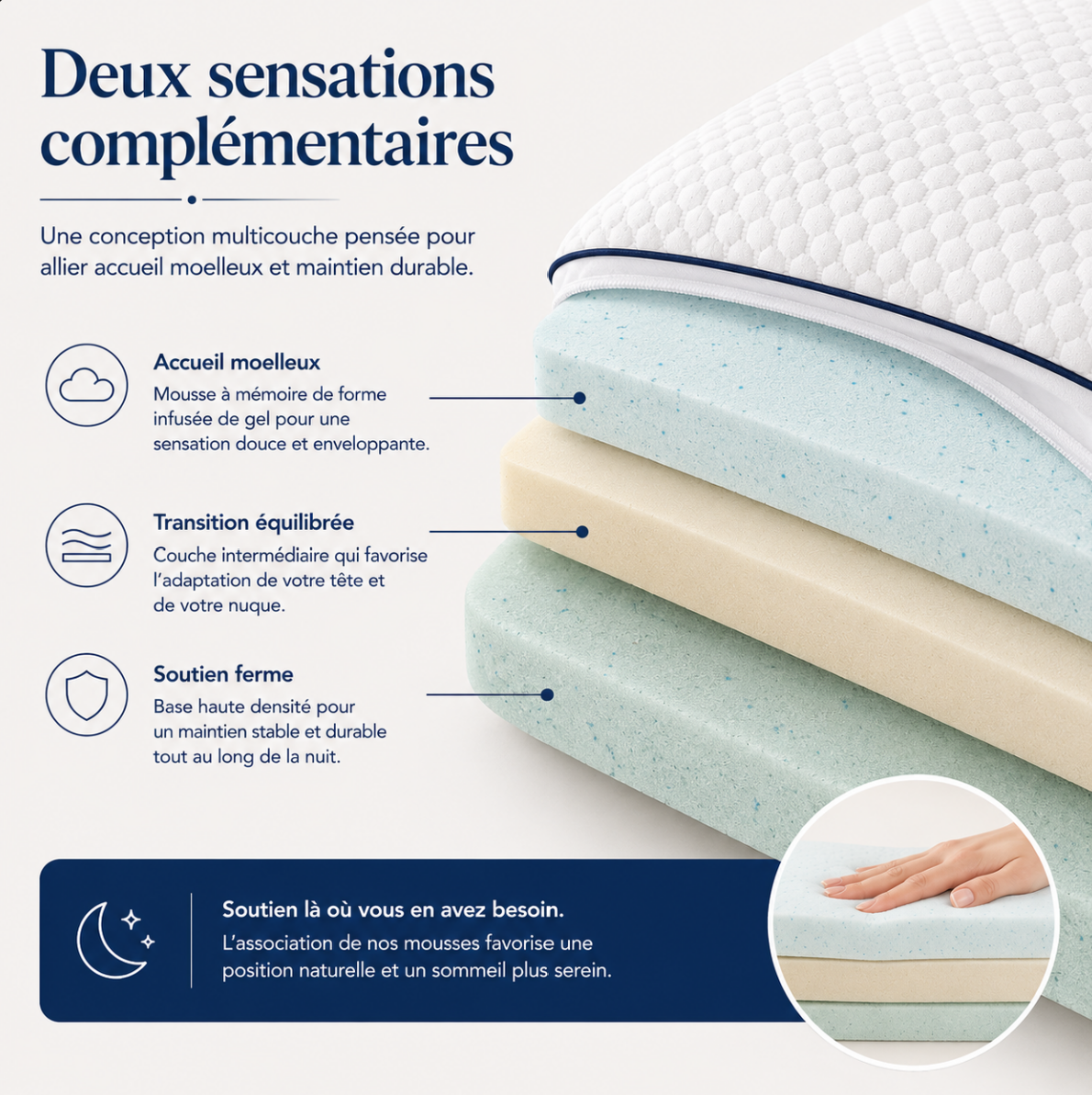 L’Équilibre – Oreiller multicouche